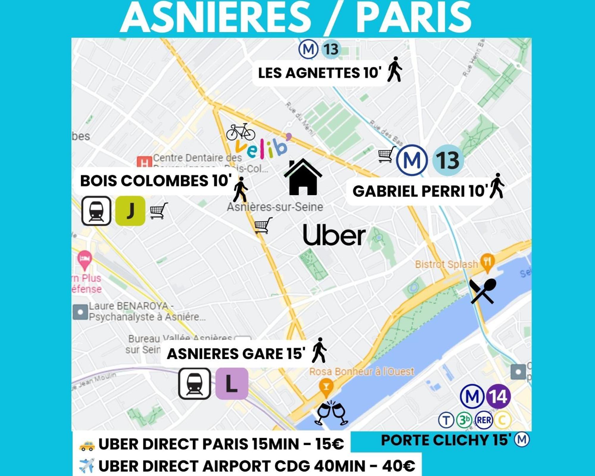 Apartament Le Vuitton Asnieres - 2 Pieces A 15 Min De Paris Zewnętrze zdjęcie